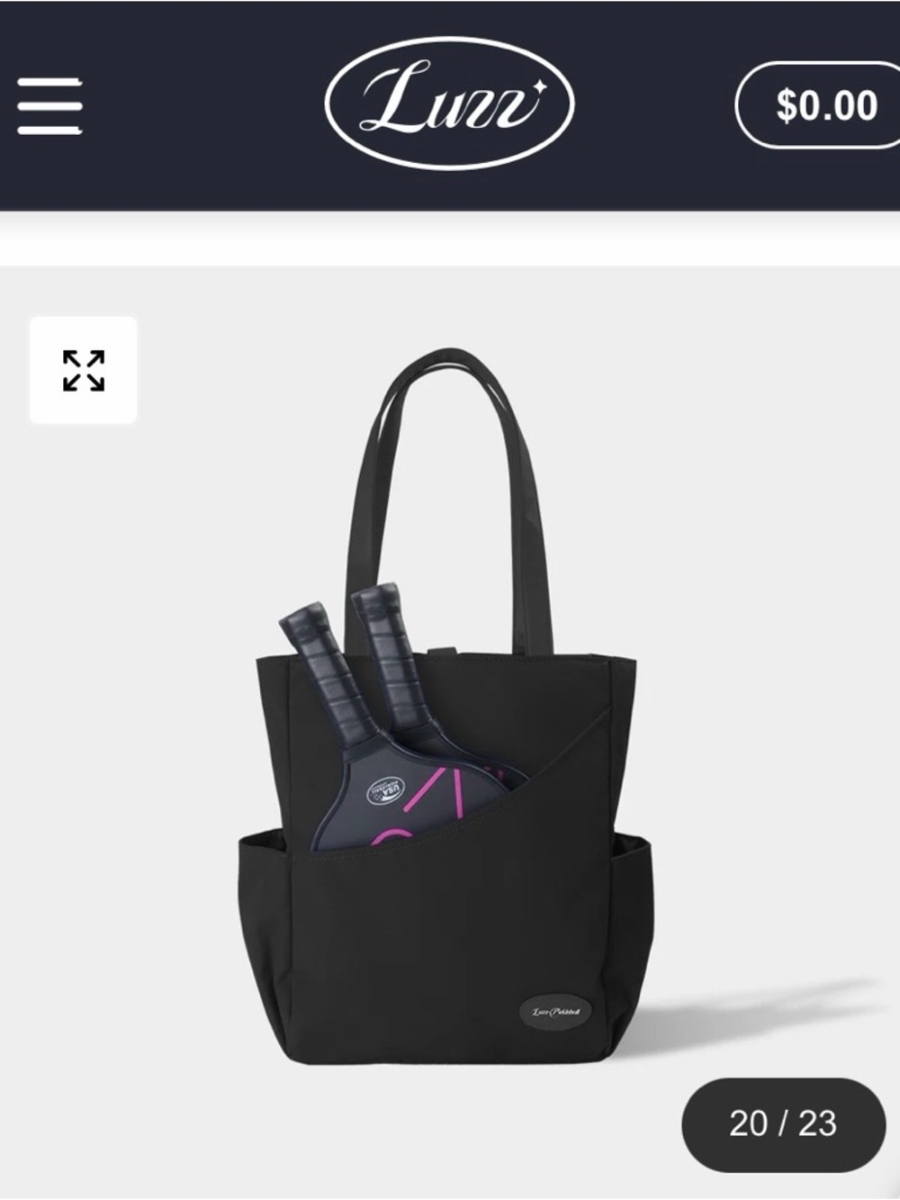 Black Women's Pickleball Tote Bag